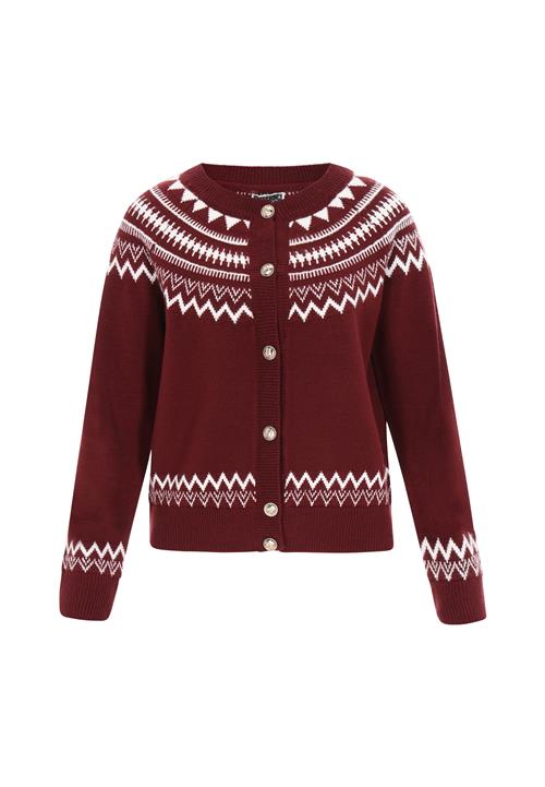 DreiMaster Maritim Cardigan  mørkerød / hvid