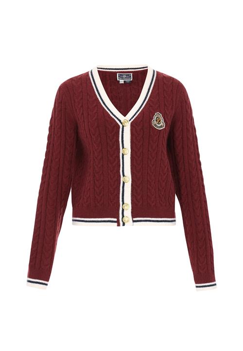 DreiMaster Maritim Cardigan  beige / mørkerød / sort