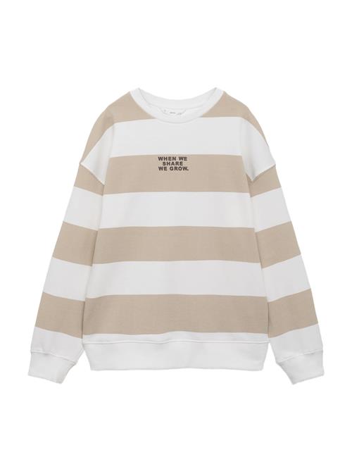 MANGO KIDS Sweatshirt 'STRIBLO'  beige / sort / hvid