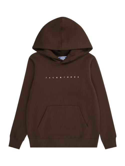 Jack & Jones Junior Sweatshirt 'JJESTAR'  mørkebrun / hvid