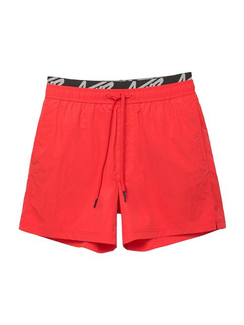 Pull&Bear Badeshorts  grå / rød / sort