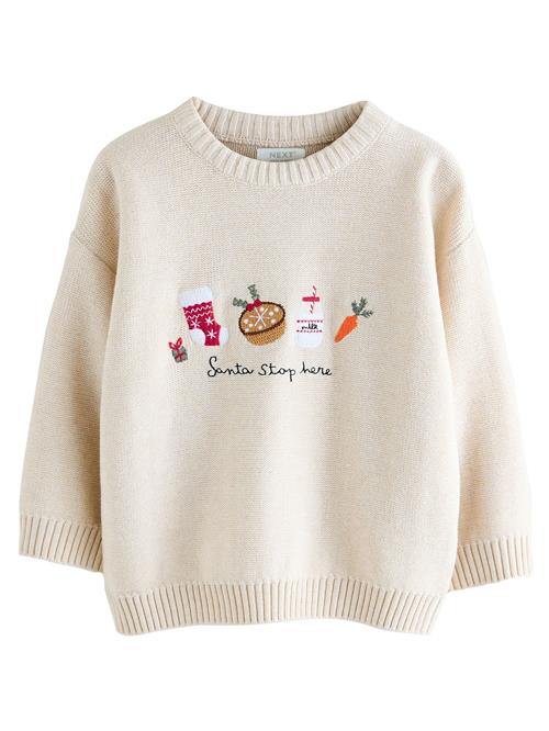 Next Pullover  creme / brun / cranberry / hvid