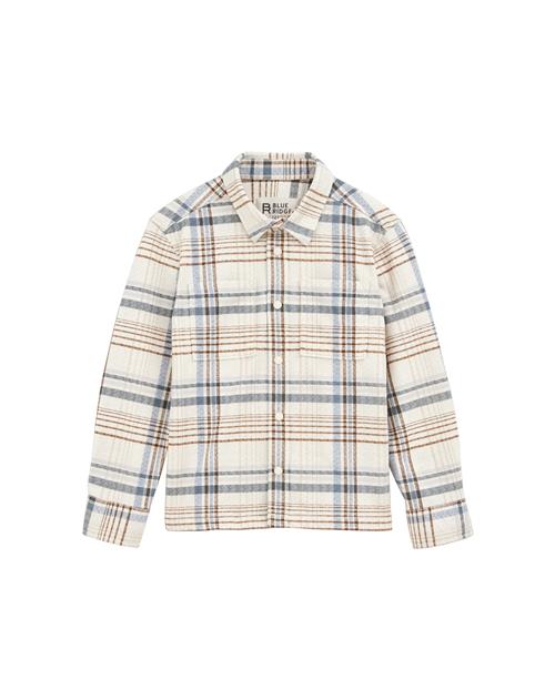 WE Fashion Skjorte  beige / blå / kastaniebrun