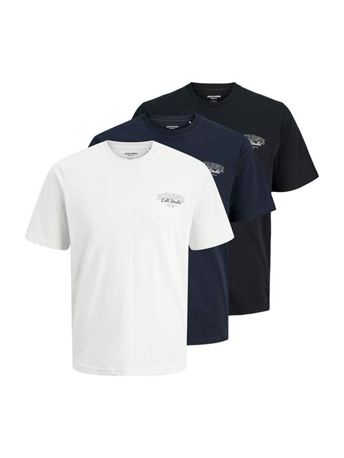 JACK & JONES Bluser & t-shirts 'JJMAKOTO'  navy / sort / hvid