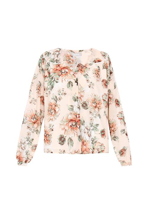 Usha Bluse  creme / jade / orange