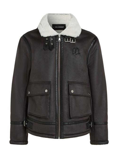 Karl Lagerfeld Vinterjakke  mørkebrun / hvid