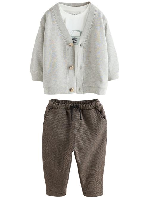 Next Sæt  mørkebrun / lysegrå / sort / hvid