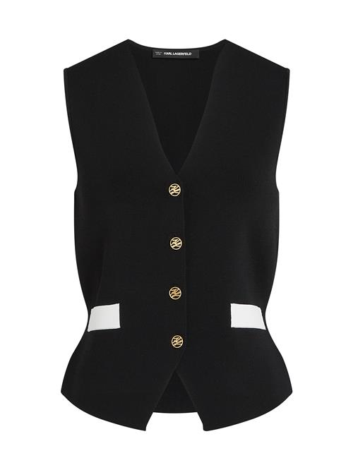 Karl Lagerfeld Strikvest  sort / hvid