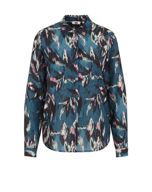 WE Fashion Bluse  mørkeblå / petroleum / lys pink / hvid