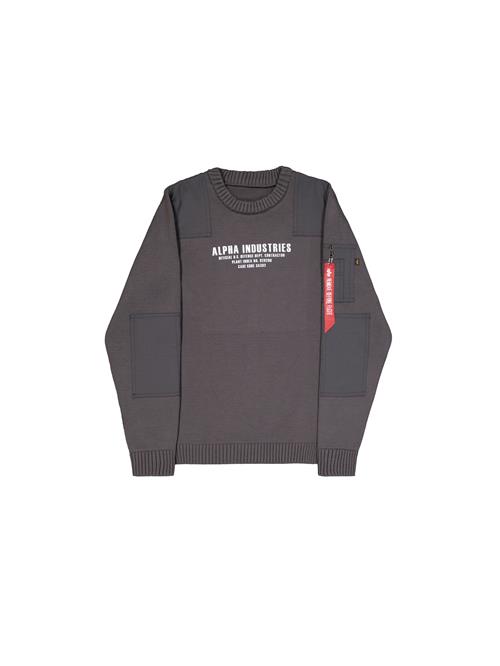 ALPHA INDUSTRIES Sweatshirt  mørkegrå / rød / hvid