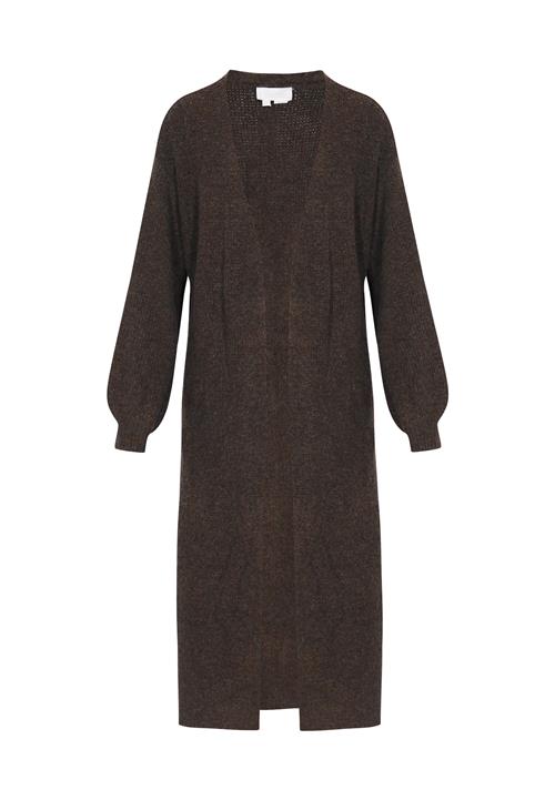 usha WHITE LABEL Lang cardigan 'Fashion Look'  mørkebrun