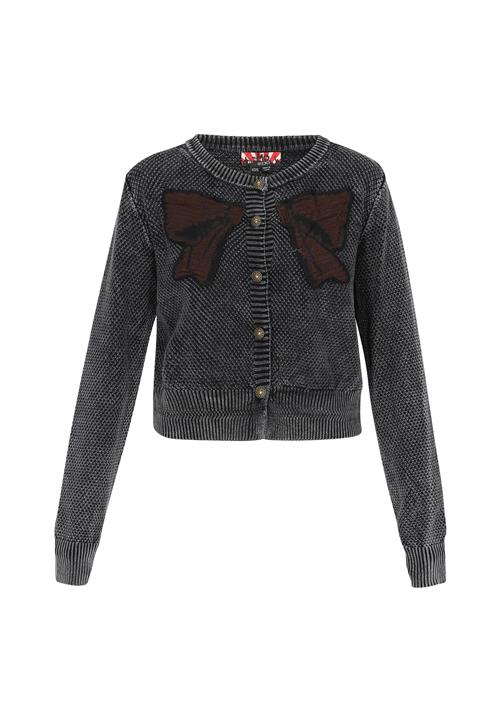 myMo ROCKS Cardigan  mørkebrun / sort