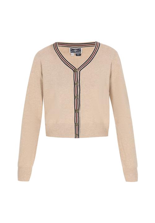 DreiMaster Maritim Cardigan  beige / sort / hvid