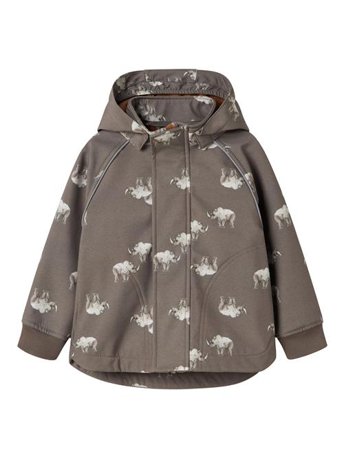 NAME IT Funktionsjakke 'Alfa08'  mokka / khaki / pastelgrøn