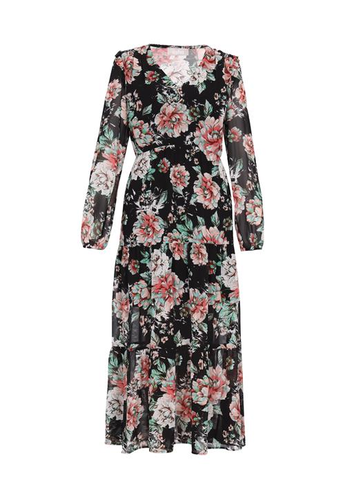 Usha Kjole  græsgrøn / carminrød / sort