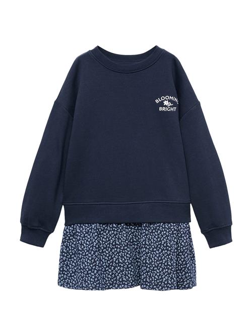 MANGO KIDS Kjole 'BESTIE'  navy / himmelblå / hvid