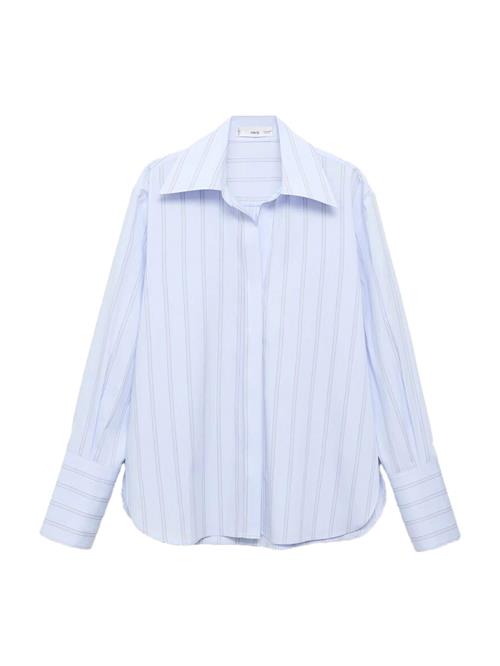 MANGO Bluse 'CHYNYR'  lyseblå / grå / hvid