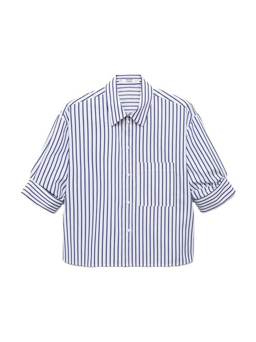 MANGO Bluse 'GIGI'  blå / hvid