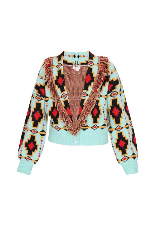 IZIA Cardigan  turkis / rød / sort