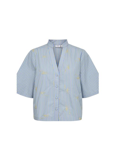 NÜMPH Bluse 'Numelanie'  lyseblå / gul