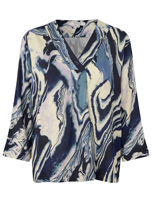 Masai Bluse 'Daciana'  ecru / natblå / petroleum