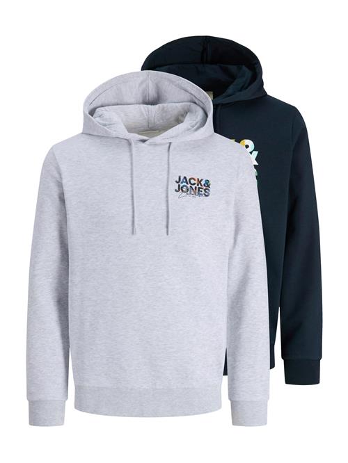 JACK & JONES Sweatshirt 'JJGEPLAS'  natblå / grå-meleret / sort