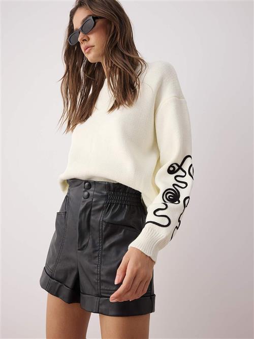Trendyol Pullover  ecru / sort