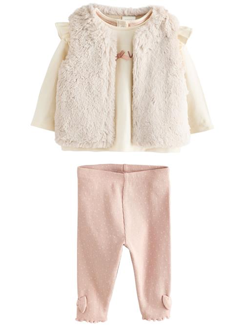 Next Sæt  ecru / lysebrun / pastelpink