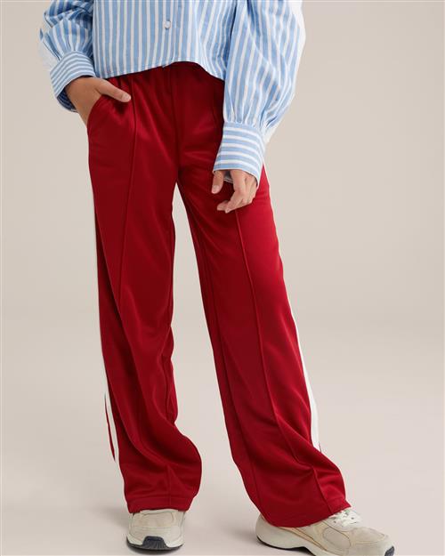 WE Fashion Bukser  vinrød / hvid