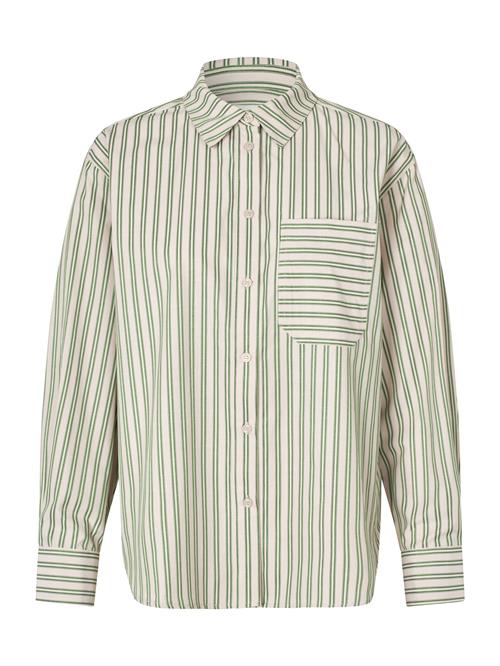 modström Bluse 'Millemd'  lysegrøn / hvid