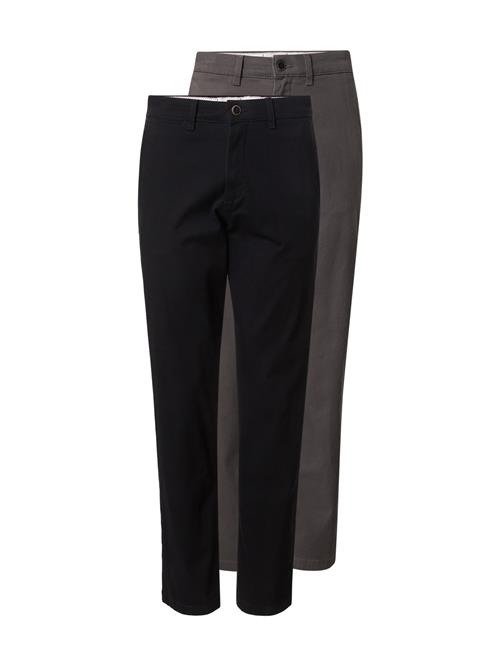 JACK & JONES Lærredsbukser 'JPSTKANE DAVE'  mørkegrå / sort