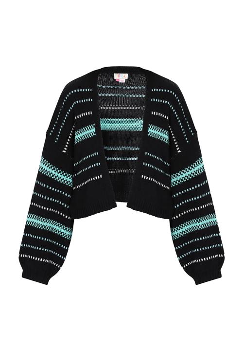 IZIA Cardigan  turkis / sort / hvid