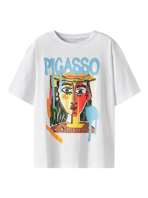 TWO SOON Shirts 'Kunst'  lyseblå / gul / orange / hvid