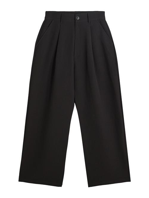 Bershka Bukser med lægfolder  sort