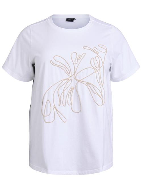 Zizzi Shirts 'Perla'  beige / hvid