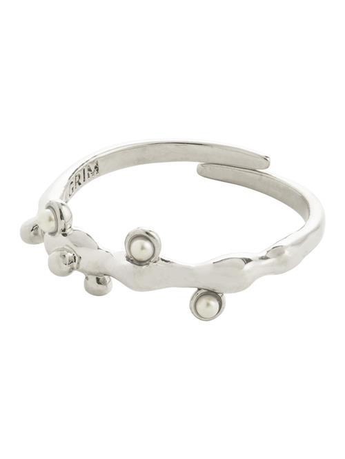Pilgrim Ring 'Lulu'  sølv / perlehvid