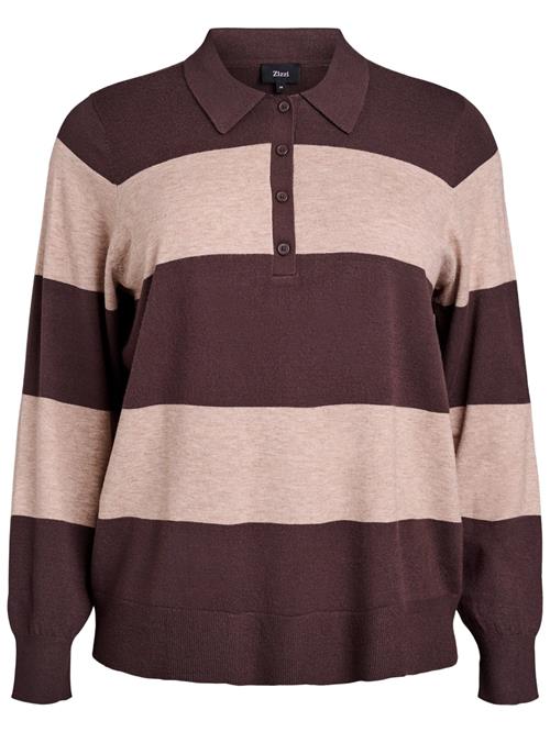 Zizzi Pullover 'Caella'  mørkelilla / lyserød