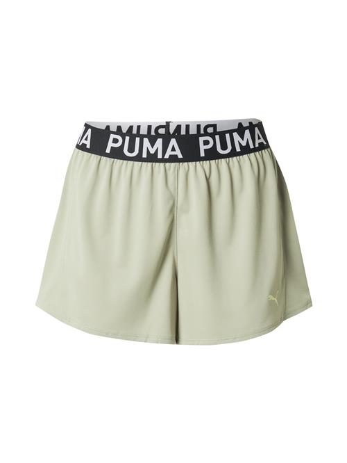 PUMA Sportsbukser 'STRONG 3'  pastelgrøn / sort / hvid