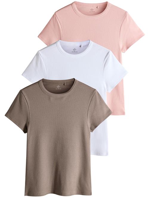 The Set Shirts  mørkebeige / lyserød / hvid