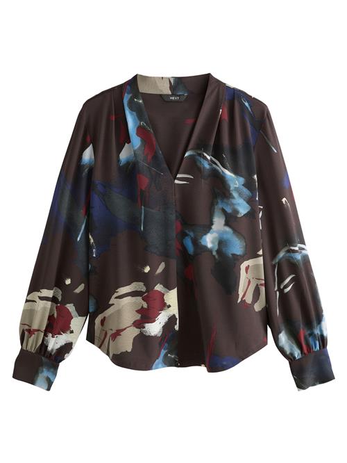 Next Bluse  beige / lyseblå / mørkebrun / mørkerød