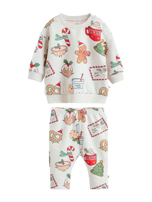 Next Joggingdragt  brokade / lysegrå / rød / hvid