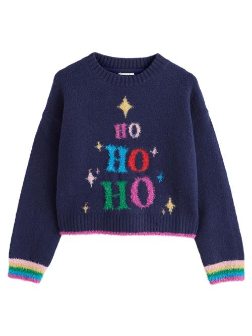 Next Pullover 'Christmas Ho Ho Ho'  navy / gran / mørk pink / knaldrød