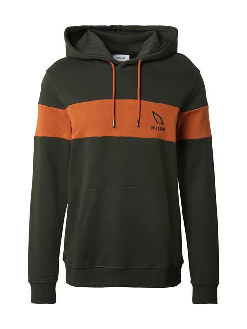 Only & Sons Sweatshirt 'ONSLUKE'  mørkegrøn / orange