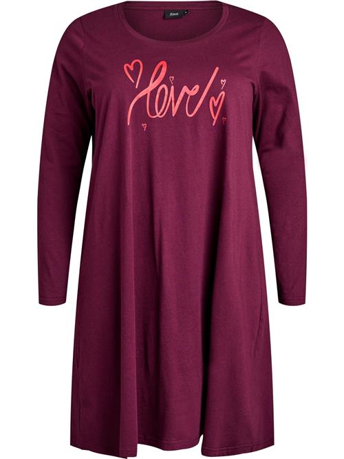 Zizzi Natskjorte 'Mally'  rød / bordeaux