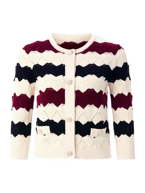 Rich & Royal Cardigan  beige / bordeaux / sort