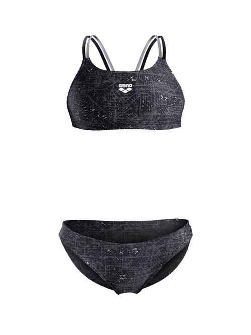 ARENA Bikini 'RIBBED BANDEAU'  mørkegrå / sort / hvid
