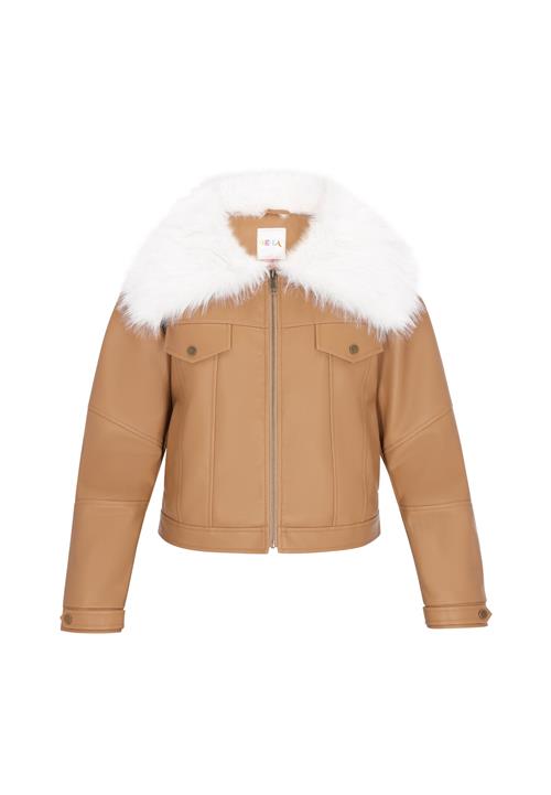 IZIA Vinterjakke 'Fashion Look'  camel / hvid