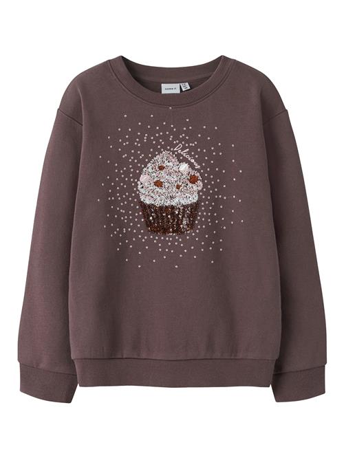 NAME IT Sweatshirt 'NKFNUASA'  brun / aubergine / sølv