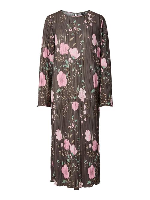 PIECES Kjole 'PCAmber'  brun / lysegrøn / lyserød