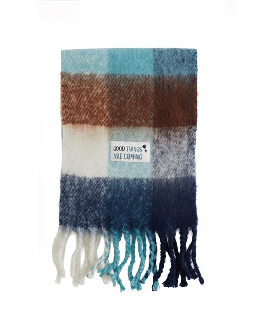 WE Fashion Sjal  blue denim / lyseblå / mørkeblå / brun